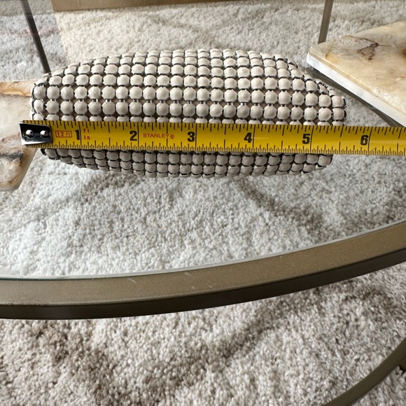 Glomesh mid-century/vintage ivory mesh coin purse. Gold, kisslock closure - Picture 11 of 13